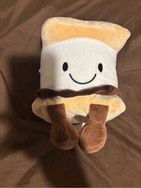 Plush Smiling S'mores Stuffed Toy - Cream & Brown